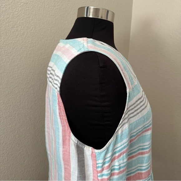 Tommy Bahama Linen Multicolor Striped 1/4 Zip Up Tank Top Size L - Picture 5 of 10